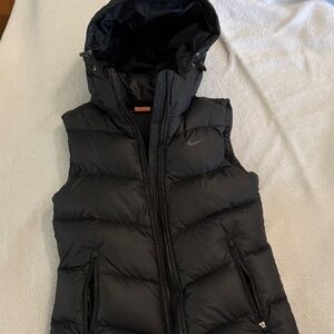 Nike Black Hooded Puffer Vest